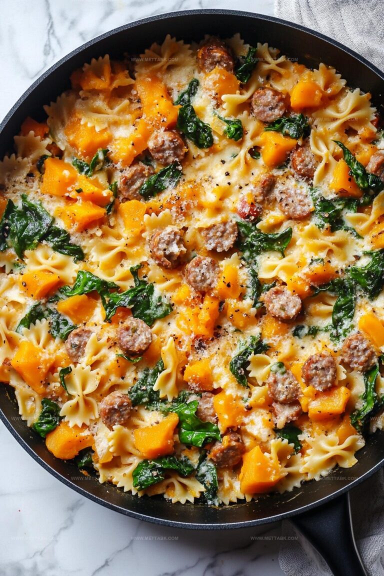 Creamy Roasted Butternut Squash Pasta With Sausage And Spinach Recipe