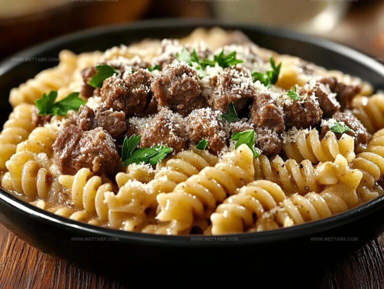 Beef And Rotini In Garlic Parmesan Sauce Recipe