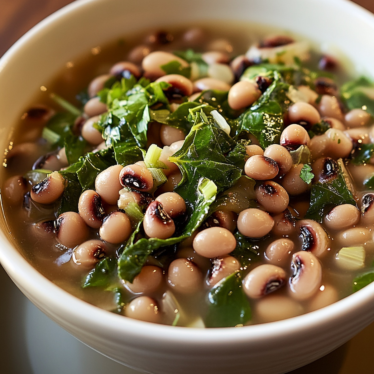 Black-Eyed Peas With Greens Recipe
