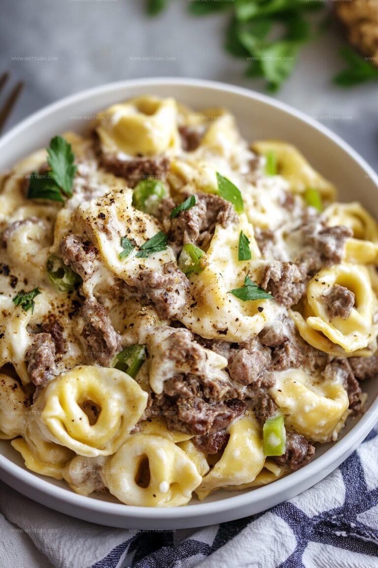 Philly Cheesesteak Tortellini Pasta Recipe