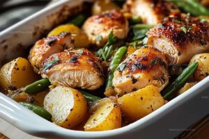 Italian Chicken, Potato, And Green Bean Bake Recipe