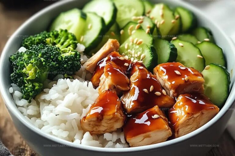 Glazed Chicken Rice Bowl With Broccoli & Cucumber Recipe