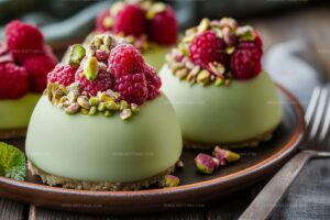 Pistachio & Raspberry Cheesecake Domes Recipe