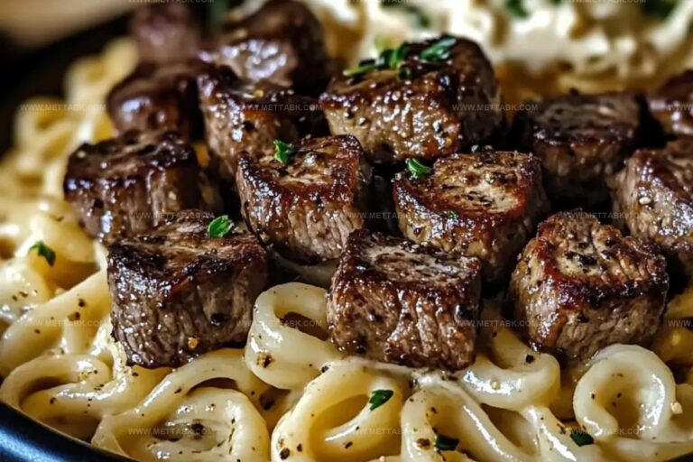 Sizzling Garlic Butter Steak Bites & Creamy Pepper Jack Pasta Recipe