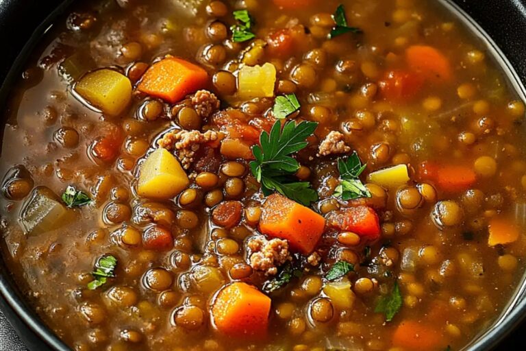 Hearty Lentil Soup With Ground Beef Recipe