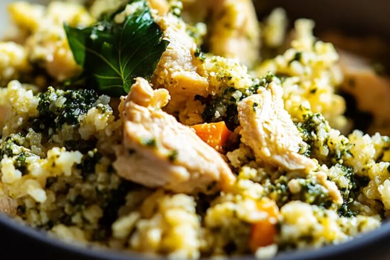 Pesto Chicken Cauliflower Rice Recipe