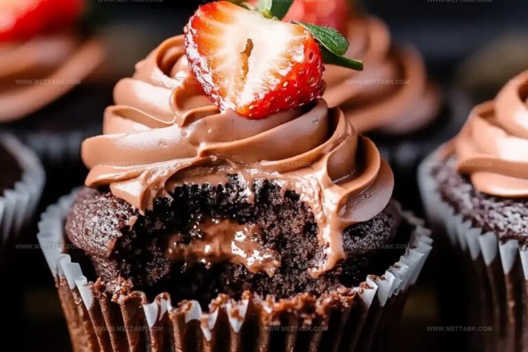 Nutella Stuffed Strawberry Chocolate Cupcakes Recipe