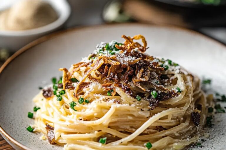 Paglia E Fieno With Crispy Shallots Recipe