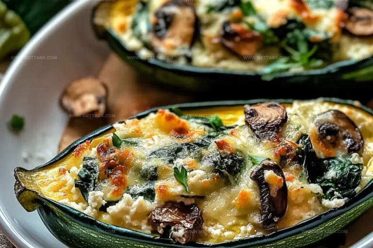 Spinach, Mushroom, And Ricotta Stuffed Zucchini Recipe