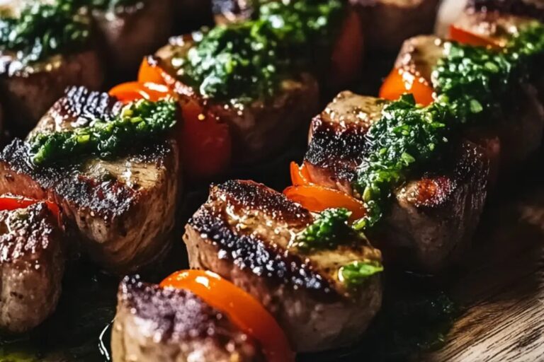 Grilled Surf & Turf Skewers With Chimichurri Recipe