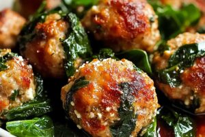 Baked Chicken Ricotta Meatballs With Spinach Recipe