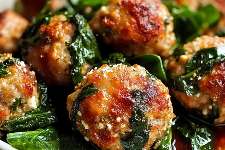 Baked Chicken Ricotta Meatballs With Spinach Recipe
