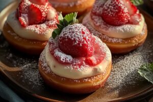 Strawberry Cheesecake Stuffed Donuts Recipe
