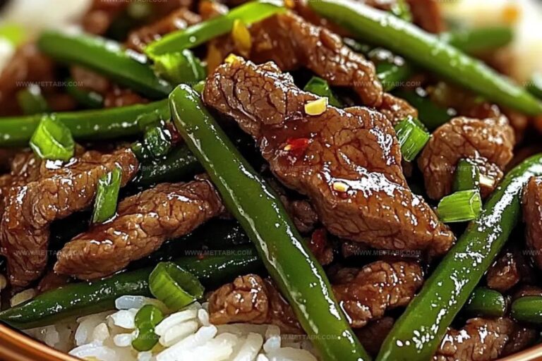 Spicy Garlic Beef Stir-Fry With Green Beans & Rice Recipe