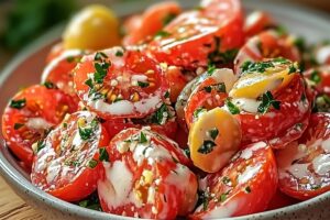 Tomato Garlic Salad Recipe