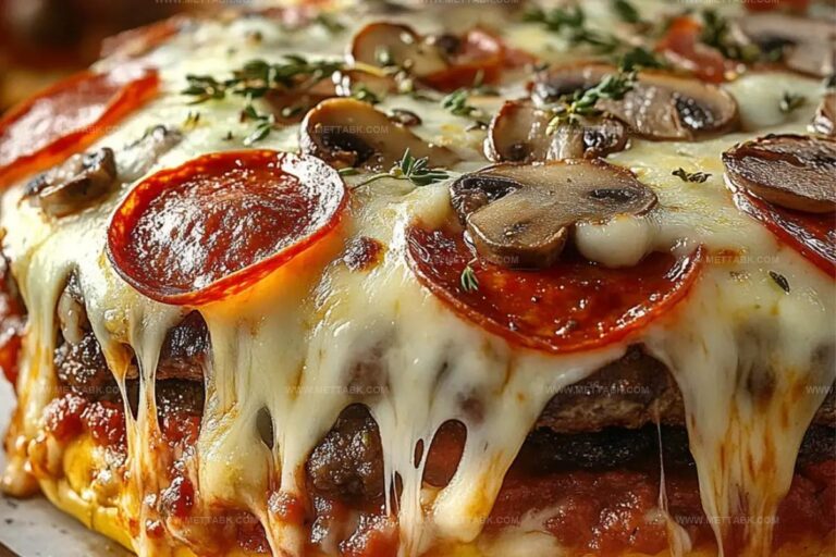 Monster Pepperoni And Mushroom Pizza Burger Recipe