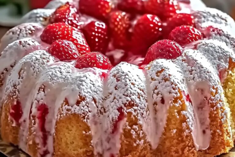 Homemade Strawberry Cream Cheese Pound Cake Recipe