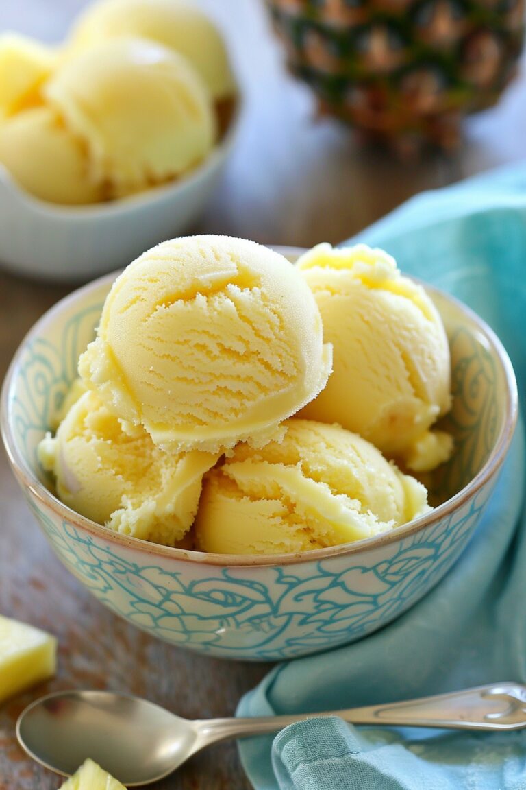 Homemade Fresh Pineapple Ice Cream Recipe