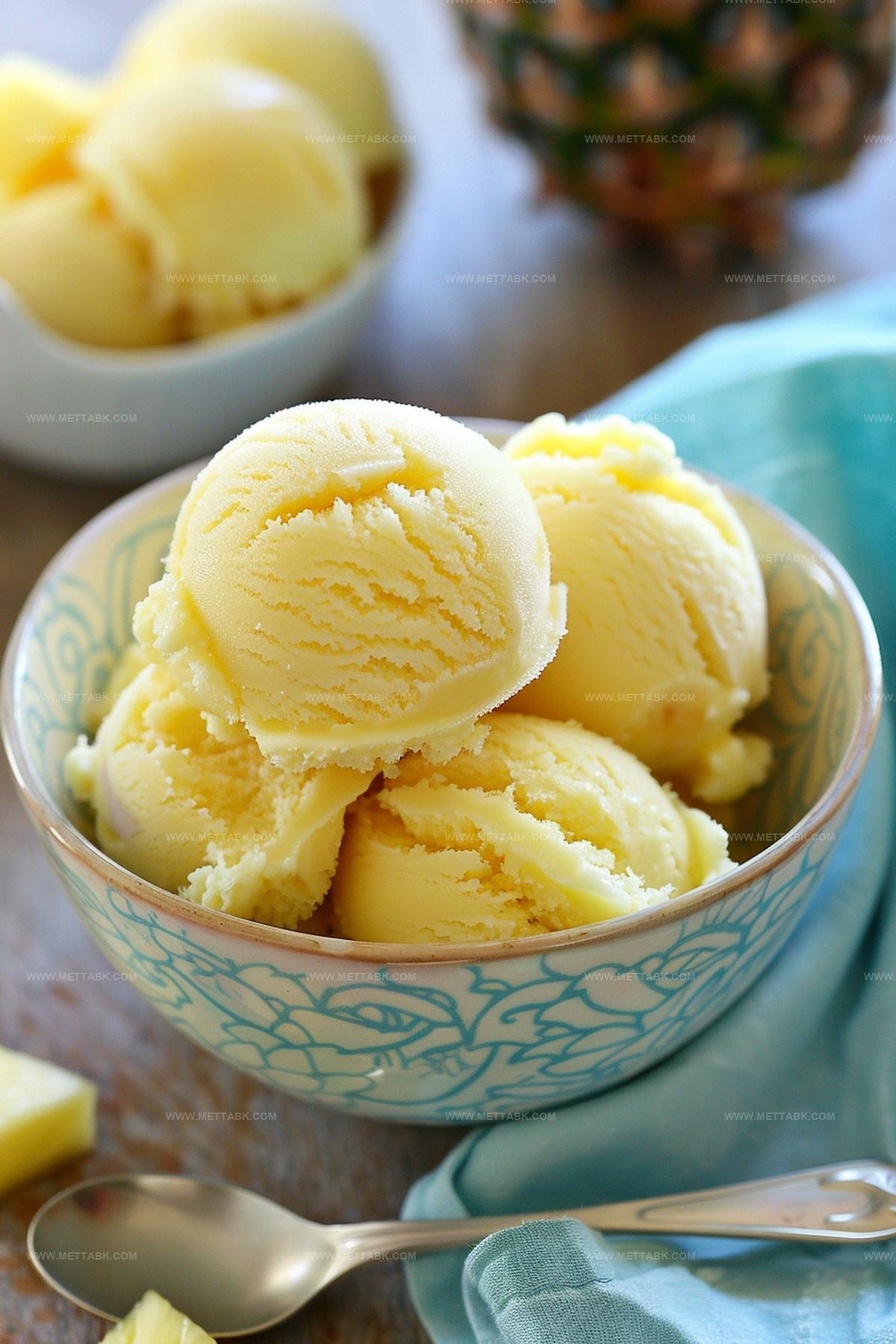 Homemade Fresh Pineapple Ice Cream Recipe