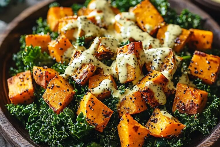 Sweet Potato Kale Salad With Creamy Honey Mustard Dressing Recipe