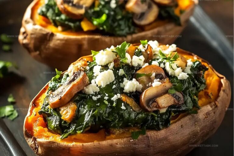 Stuffed Sweet Potatoes With Spinach, Mushroom, And Feta Recipe