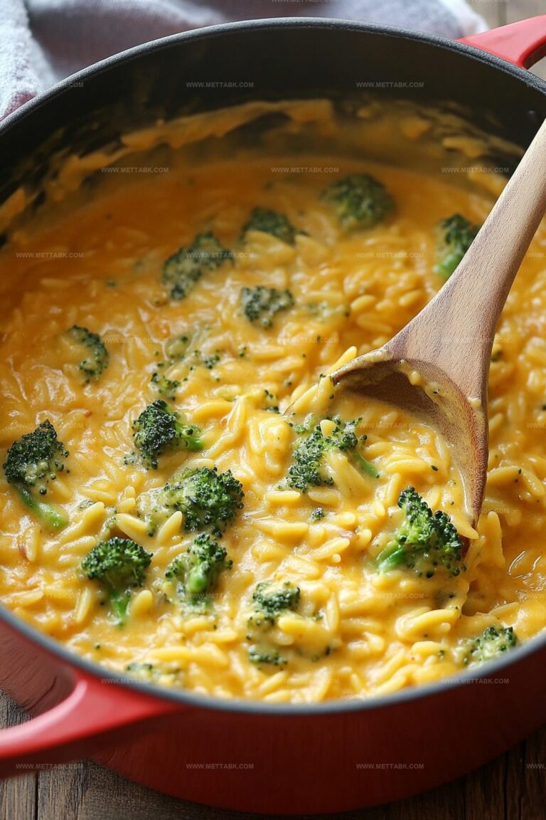 One Pot Broccoli Cheese Orzo Recipe