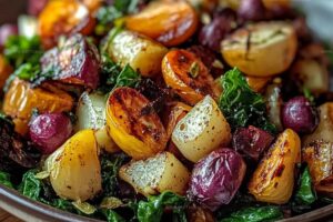 Roasted Winter Vegetable Salad With Maple Dijon Dressing Recipe