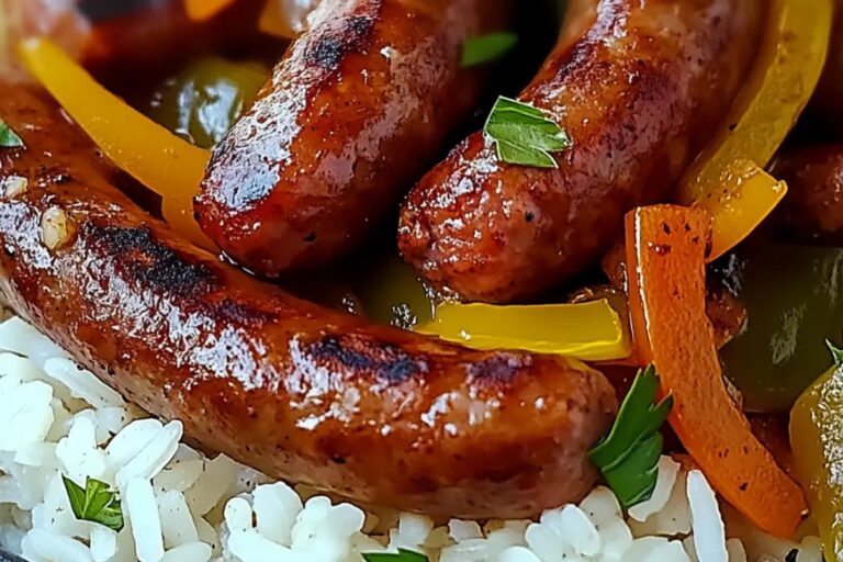 Beef Smoked Sausage With Onion And Bell Peppers Over Rice Recipe