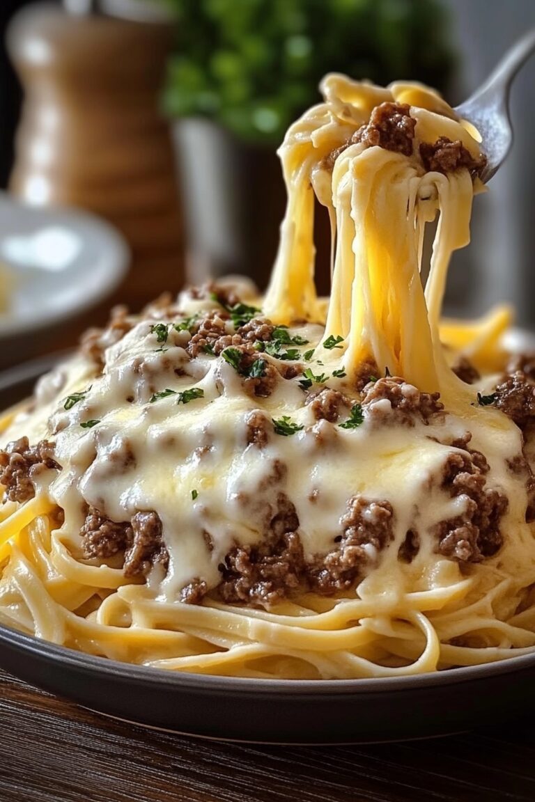Cheesy Beef Alfredo With Linguine Recipe
