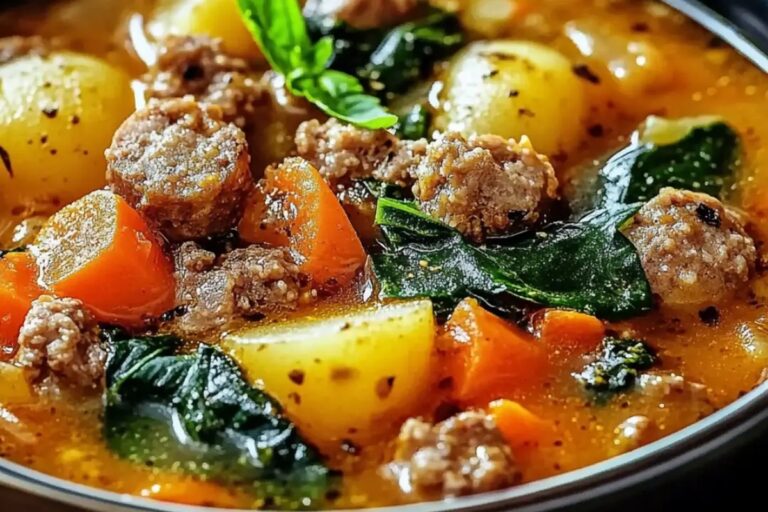 Italian Sausage Potato Soup With Carrots & Spinach Recipe