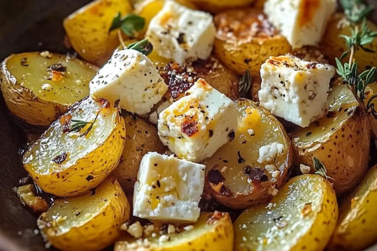 Roasted Potatoes With Baked Feta And Garlic Recipe