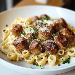 Garlic Butter Sausage With Creamy Parmesan Pasta Recipe