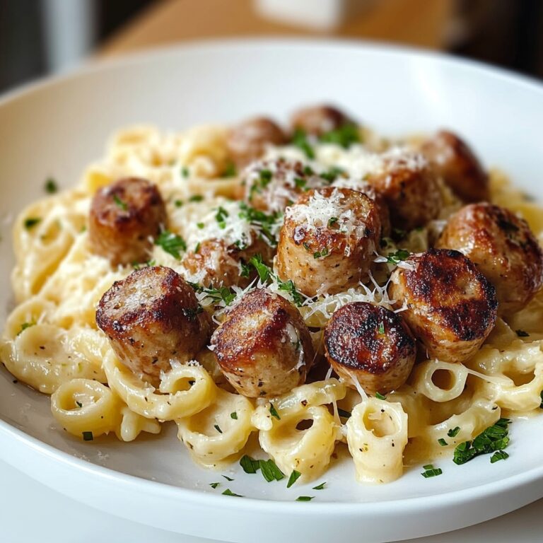 Garlic Butter Sausage With Creamy Parmesan Pasta Recipe
