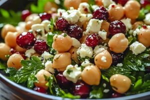 Feta & Cranberry Chickpeas With Lemon Vinaigrette Recipe