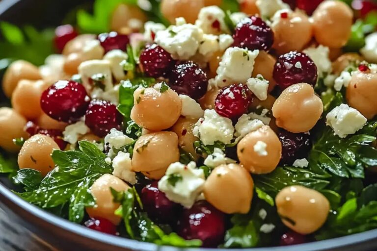 Feta & Cranberry Chickpeas With Lemon Vinaigrette Recipe