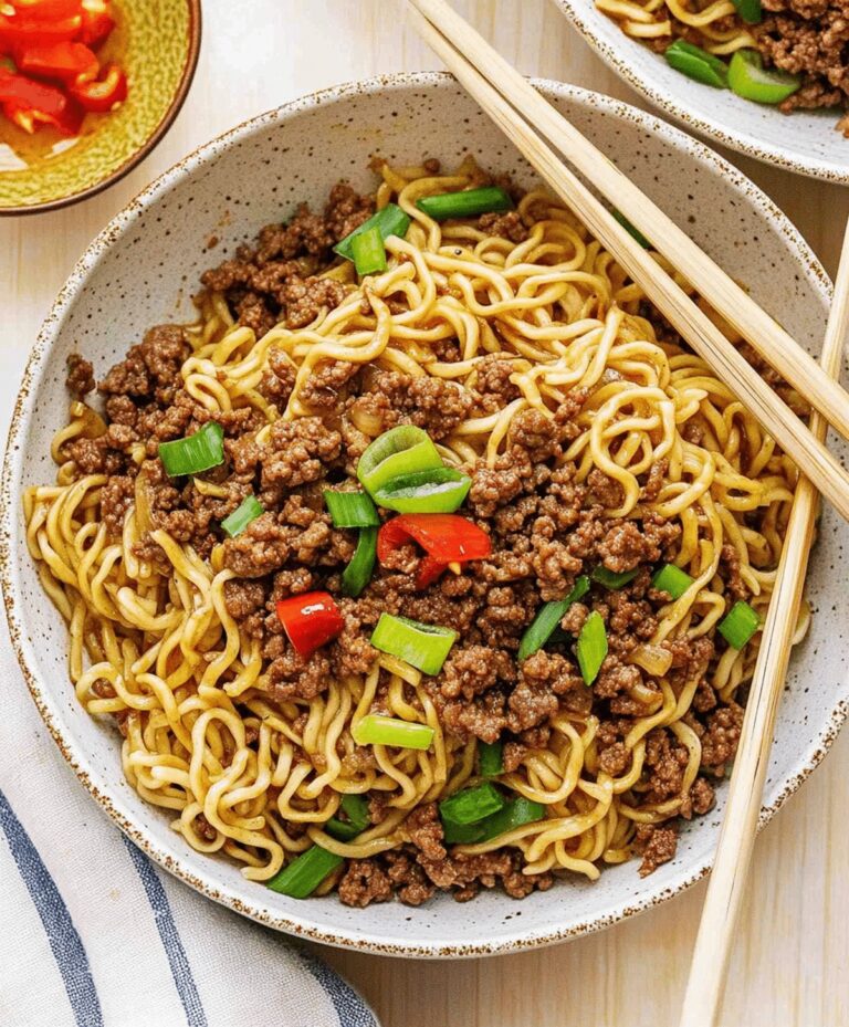 Mongolian Ground Beef Noodles Recipe