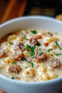 Cozy Creamy Parmesan Sausage Ditalini Soup Recipe