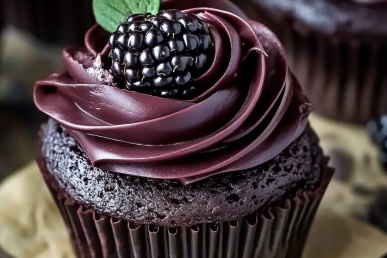Dark Chocolate Blackberry Cupcakes Recipe