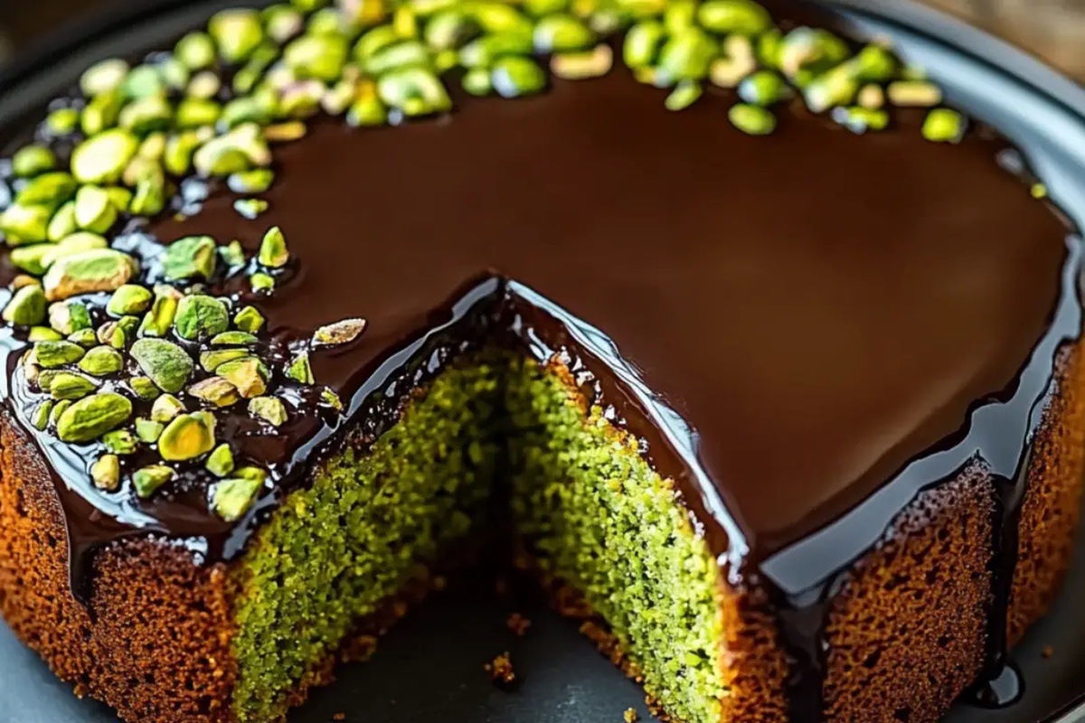 Flourless Pistachio Cake With Chocolate Ganache Recipe