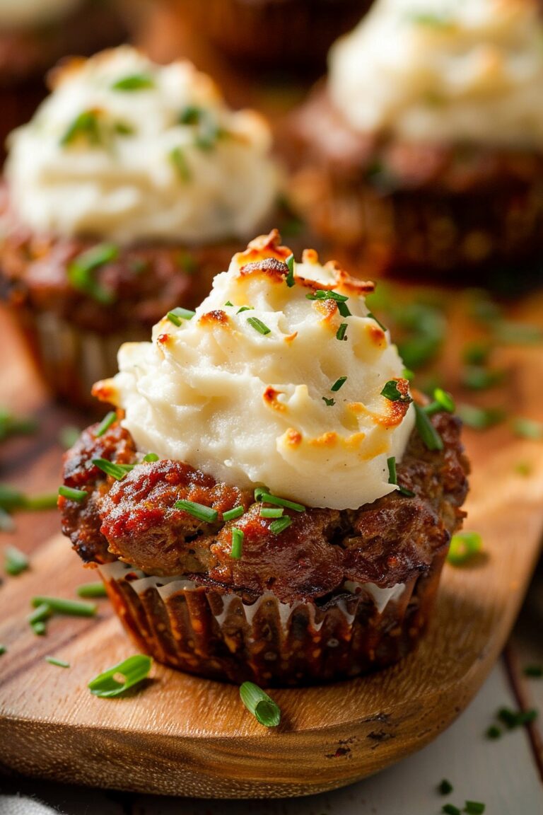 Meatloaf Cupcakes With Whipped Potato Topping Recipe