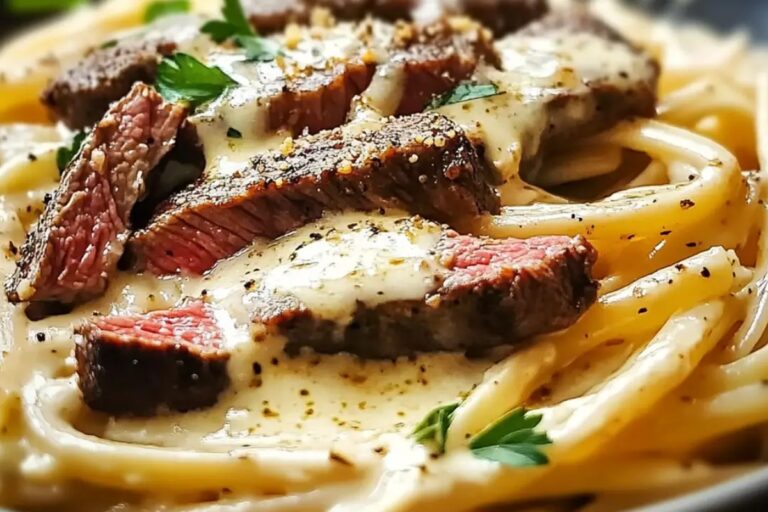 Creamy Ranch Steak & Mozzarella Garlic Butter Pasta Recipe
