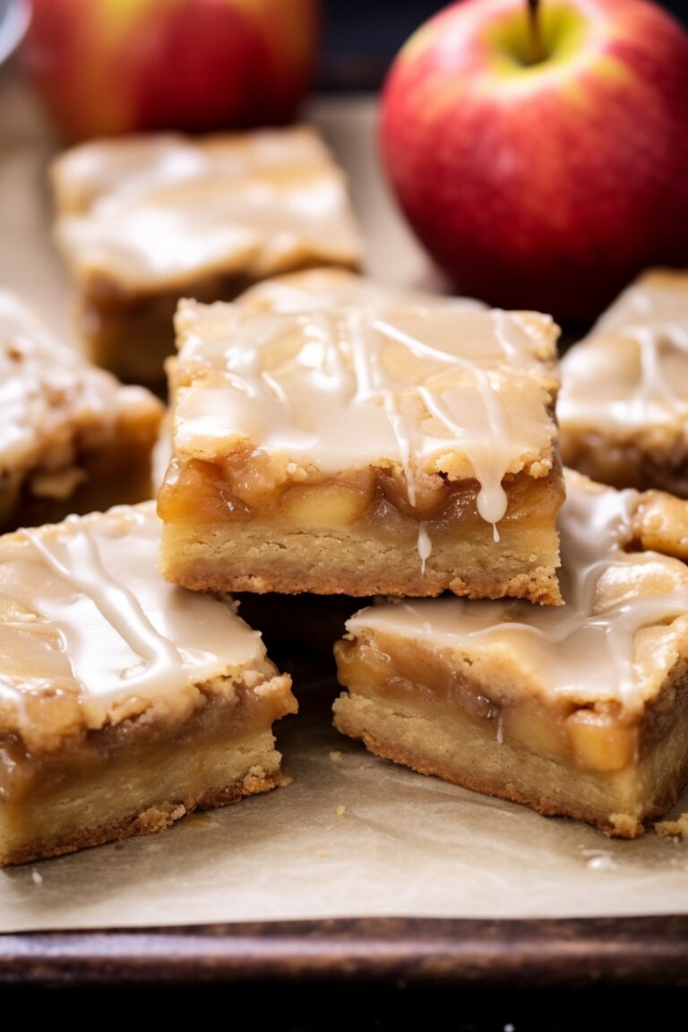 Maple Glazed Apple Blondies Recipe