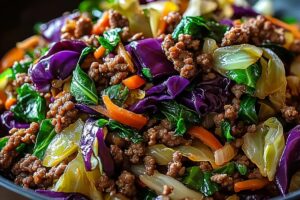 Healthy Ground Beef Cabbage Stir-Fry Recipe