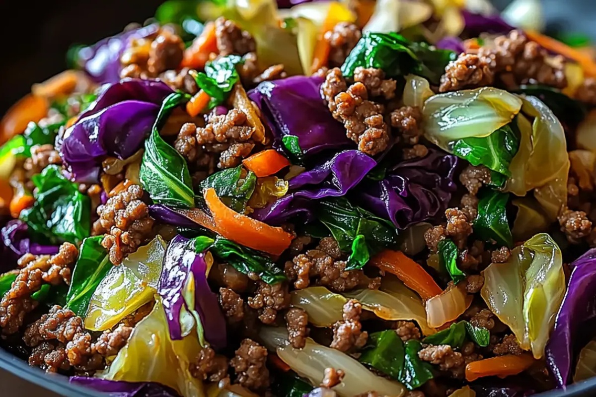 Healthy Ground Beef Cabbage Stir-Fry Recipe