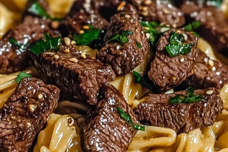One-Skillet Sweet & Smoky Garlic Butter Steak Pasta Recipe