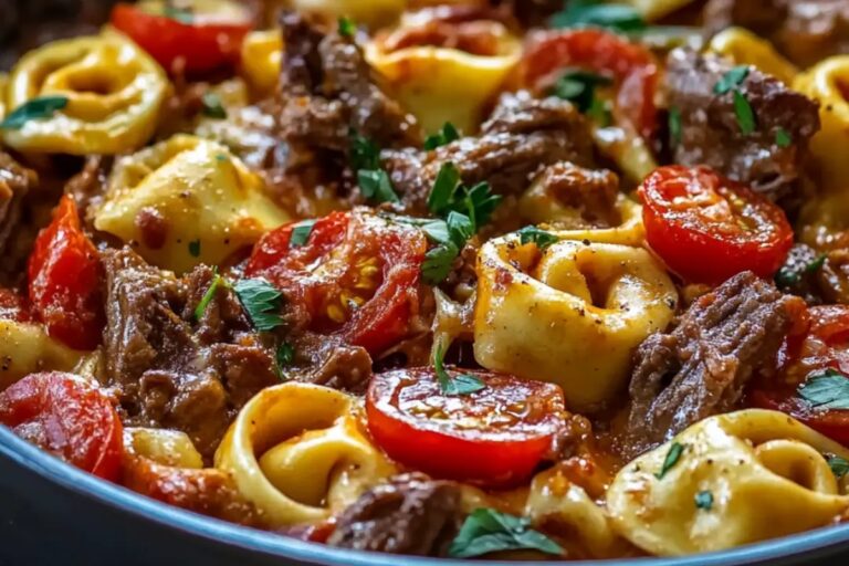 Amazing Philly Cheesesteak Tortellini Bake Recipe