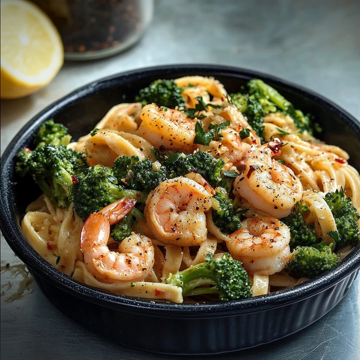 Lemon Pepper Shrimp And Broccoli Pasta Recipe