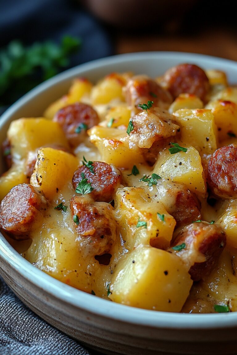 Kielbasa Sausage Cheesy Potato Casserole Recipe
