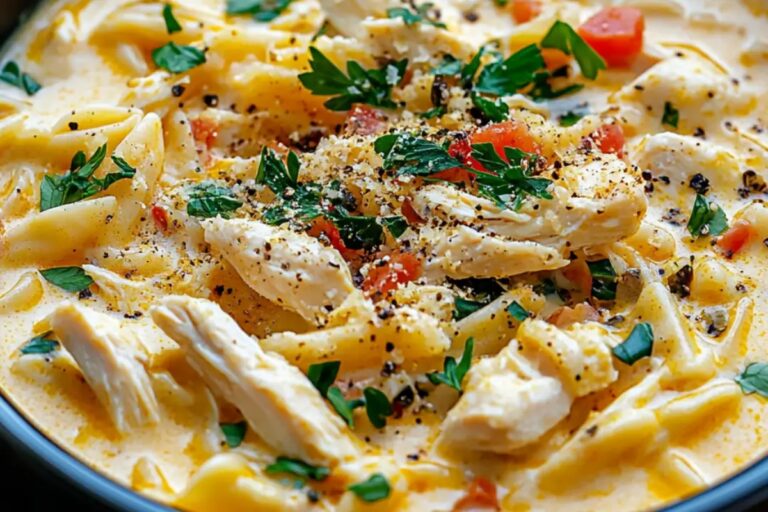 Creamy Parmesan Cajun Chicken Pasta Soup Recipe