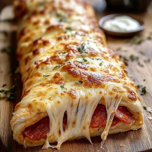 Cheesy Pepperoni Stromboli Recipe